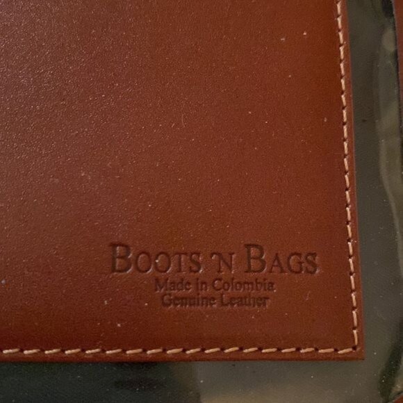 Boots and Bag Black and Tan Striped Leather Folio - Picture 3 of 6